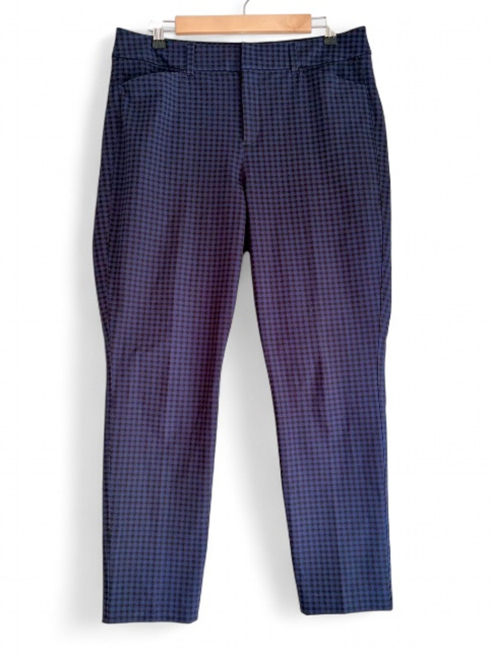 Old Navy Black and Blue Houndstooth Check High Rise Pixie Pants Size 12